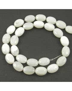 White Jade 10x14mm Oval Beads