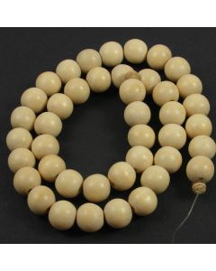 Natural White Wood 10mm Round Beads