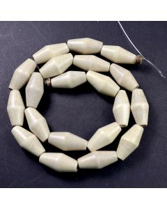 Natural White Wood 10x15mm Football Beads