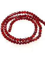 Deep Red Faceted Glass Beads 4mm Round