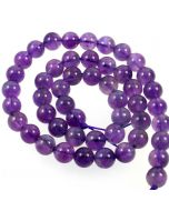 Amethyst 8mm Round Beads (Grade A)