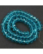 Turquoise Blue Faceted Glass Beads 6x8mm RONDELLE (approx 72 beads)