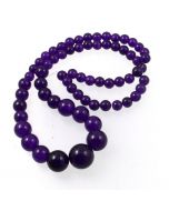 Malay Jade (Dyed Dark Amethyst Quartzite) Graduated Round Beads