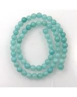 Malay Jade (Dyed Aqua Quartzite) 6.5mm Round Beads