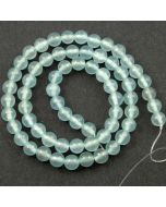 Malay Jade (Dyed Aquamarine Blue Quartzite) 6.5mm Round Beads