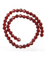 Deep Red Faceted Glass Beads 6mm BICONE