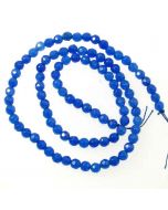 Jade (Mid Blue) Dyed 4mm Faceted Round Beads