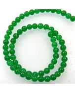 Malay Jade (Dyed Bright Emerald Green Quartzite) 6.5mm Round Beads