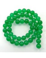 Malay Jade (Dyed Bright Emerald Green Quartzite) 8mm Round Beads