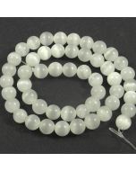 Cats Eye Beads - 7.5mm Moonstone White