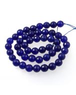 Jade (Dark Blue) Dyed 8mm Faceted Round Beads