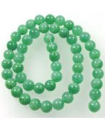 Mashan Jade (Dyed Apple Green Marble) 8mm Round Beads