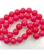 Mashan Jade (Dyed Hot Pink) 12mm Round Beads