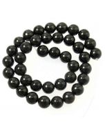 Jet (Black Amber) 10mm Round Beads