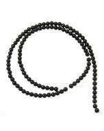 Jet (Black Amber) 4mm Round Beads