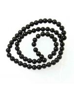Jet (Black Amber) 6mm Round Beads