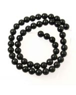 Jet (Black Amber) 8mm Round Beads