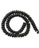 Jet (Black Amber) 5x10mm Rondelle Beads 
