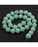 Malay Jade (Dyed Light Aqua Quartzite) 12mm Round Beads
