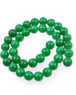 Malay Jade (Dyed Bright Green Quartzite) 10mm Round Beads - END OF LINE