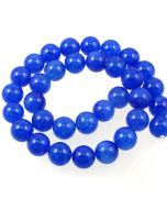 Jade (Mid Blue) Dyed 12mm Round Beads