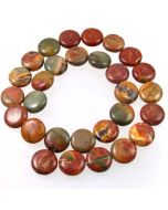 Red Creek Jasper 14mm Coin Beads