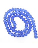 Sapphire Blue Faceted Glass Beads 6x8mm RONDELLE (approx 72 beads)