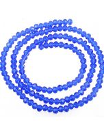 Sapphire Blue Faceted Glass Beads 3x4mm RONDELLE (approx 140 beads)