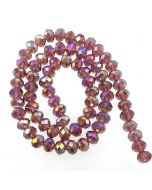 Plum AB  Faceted Glass Beads 6x8mm RONDELLE (approx 72 beads)