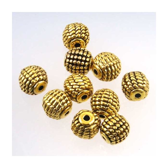 thumbnail image 2 of 100pcs Tibetan Alloy Flower Metal Beads - Antique Gold Decorative Spacers 9mm 2 of 3