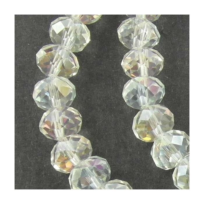 thumbnail image 2 of Crystal Beads 6x8mm Facet Rondelle - Clear AAA Grade For Jewelry Making - Lead & Nickel Free 2 of 14