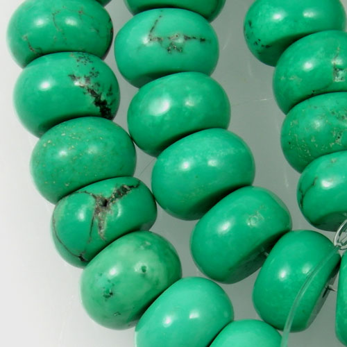 Hubei Province Turquoise (Stabilised) 10x6mm Rondelle Beads